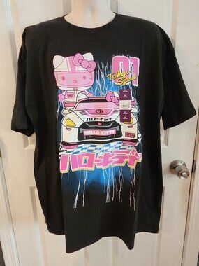 NWT~Hello Kitty~Sanrio~Tokyo Speed #01 Racing T-Shirt~Adult 2XL (50-52)~Black